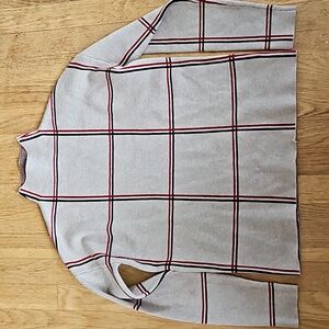 Tahari windowpane mock turtleneck sweater XS